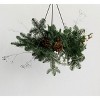 AuldHome Design Hanging Metal Wreath Chandelier/Hanger, Ceiling Mount Black Metal Floral Greenery Display - 3 of 4