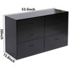 SUGIFT 6 Drawer Dresser, Modern Wood Chest of Drawers for Bedroom, Black - image 4 of 4