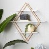 20"x20" Wooden 3 Shelves Wall with Diamond Shape Gold - Olivia & May: Glam Style, MDF, No Assembly Required - image 2 of 4