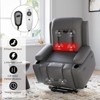 Large Power Lift Recliner Chair for Elderly, Faux Leather Reclining Sofa w/ Heat, Massage, Side Pocket & Cup Holder for Living Room,21" width - 4 of 4