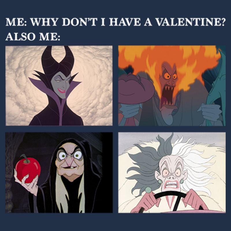 Men's Disney Villains Valentine's Day Meme EVIL Long Sleeve Shirt, 2 of 5