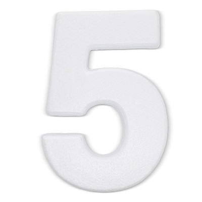 12 In Large Foam Styrofoam Number 5 Foam Number for Crafts School Projects Birthday Wedding Events