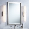 Possini Euro Design Exeter Modern Wall Lights Set of 2 Brushed Nickel Hardwire 4 3/4" Light Bar LED Fixture Silk Screened Glass for Bedroom Bathroom - 2 of 4