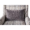 Royal Hampton Accent Chair, 1 Accent Pillow, Black and White Plaid, Solid Wood - 2 of 4