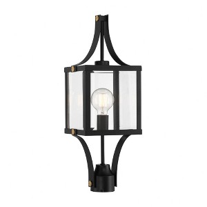 Savoy House Raeburn 1 - Light Post Light in  Matte Black/Weathered Brushed Brass - 1 of 1