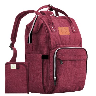 Image of KeaBabies Original Diaper Bag Backpack, Multi Functional, Water-resistant, Large Baby Bags for Girls, Boys (Wine Red)