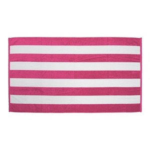 TowelSoft Premium Cabana Stripe 100% Cotton Terry Velour Beach Towel 35 inch x 60 inch - 1 of 4