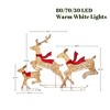 LuxenHome 3-Piece Champagne Gold PET Running Deer Family Outdoor Holiday Decoration with Lights Brown, Red - 2 of 4