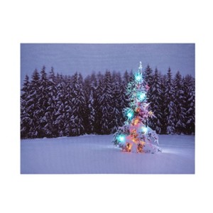 Transpac LightUp Christmas Tree Scene Wall Art Home Decorations Christmas - 1 of 1