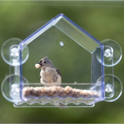 Clear Plastic Window Bird Feeder with Suction Cups