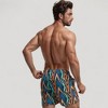 Anna-Kaci Swim Men's Geometric Zigzag Swim Trunks with Abstract Stripes Elastic Waist and Side Pockets - 4 of 4