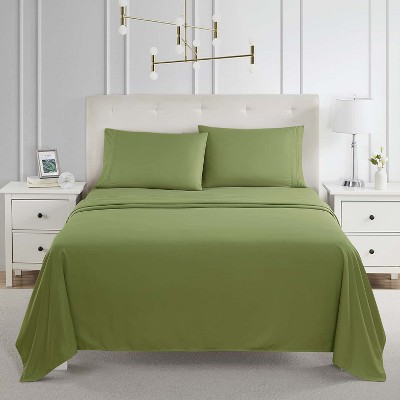 Calla Green Queen Microfiber Deep Pocket 4-Piece Sheet Set