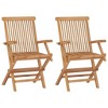 vidaXL Patio Chair Set of 2 Teak Wood - 3 of 4