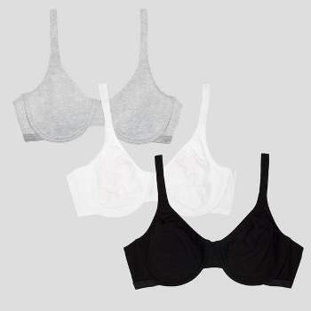 Fruit of the Loom Women's T-Shirt Bra, Black/White/Grey Heather, 34D :  : Clothing, Shoes & Accessories