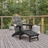 Flash Furniture Halifax HDPE Adirondack Chair with Cup Holder and Pull Out Ottoman, All-Weather HDPE Indoor/Outdoor Lounge Chair - 2 of 4