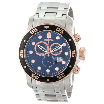 Invicta 80038 Men's Pro Diver Quartz Chronograph Stainless Steel Blue Dial Dive Watch