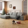 107" Cloud Plush Corduroy Modular L-Shaped Sectional Sofa with Left Chaise, Floor Design, No Assembly - 2 of 4