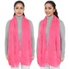 Anna-Kaci Women's Embroidered Floral Lace Scarf Solid Double Layered Faux Pearls Long Wrap Scarf - 2 of 4