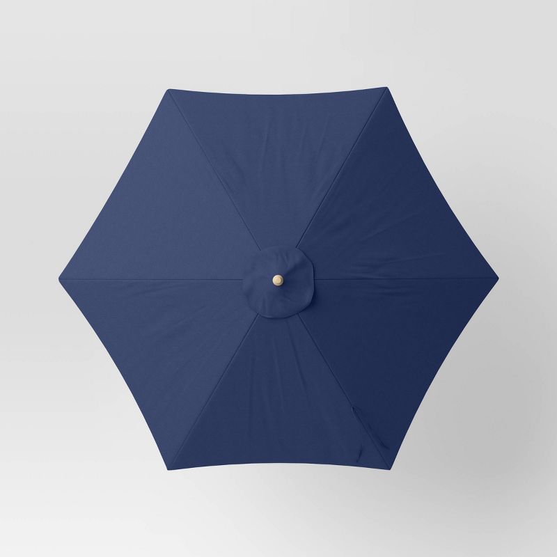  9' Round Outdoor Patio Market Umbrella with Light Wood Pole - Threshold™, 5 of 8