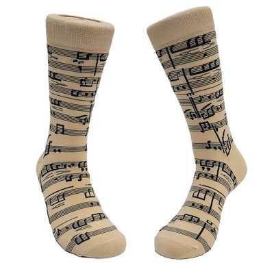 Music Note Pattern Socks (Men's Sizes Adult Large) from the Sock Panda