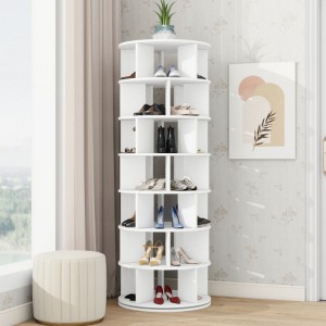 23.6'' Rotating 7-Tier Shoe Rack, 5-Grid Layer Tower, 360� Spin Organizer for Entryway & Living Room - 1 of 3
