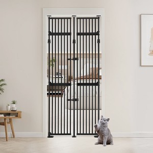 Unipaws Extra Tall Cat Gate - Black | Multiple Sizes - 1 of 4