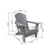 FURNIinspire Patio Accent Chairs Folding Adirondack Chair, Set Of 2 Folding Chairs With Cup Holder, Outdoor Accent Chairs, Gray, 32"*29"*36" - 3 of 4