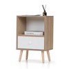 Sevobal Nightstands 2 Set Of Double-Layer Single Draw Nightstand With Drawer, Open Compartment, Pine Wood Legs, Multicolored, 15.83"*11.81"* 23.62" - 4 of 4
