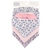 Hudson Baby Infant Girl Cotton Bib and Headband Set 5pk, Classic Floral, One Size - 2 of 4
