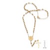 Steeltime 20" 18k gold plated stainless steel rosary necklace - 3 of 4