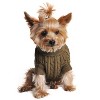 Doggie Design Combed Cotton Cable Knit Dog Sweater - Herb Green - 2 of 3