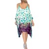 LA LEELA Women's Beachwear Swimsuit Coverups for Women Summer Swim Beach Dress Cover Ups for Women Flowy Sleeveless for Women 1X-2X Green,Tie Dye - 3 of 3