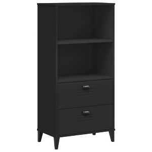vidaXL Bookcase Standing Storage Bookshelf Display Rack Office Solid Wood Pine, 23.6"x13.8"x48.4" - 1 of 4