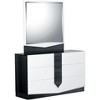 HomeStock Modern Hudson Mirror with High Gloss Finish and Dark Grey Zebrano Trim – Elegant Bedroom Accent - 2 of 4