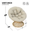 40"W/41.5"W Ergonomic Wicker Papasan Chair with Cloud Thick Density Fabric Cushion, Fluid 360 Degree Swivel Patio Chair - ModernLuxe - image 2 of 4