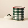 Stoneware Reactive Glaze Cookie Jar Cream/Green Plaid - Hearth & Hand™ with Magnolia - 3 of 4