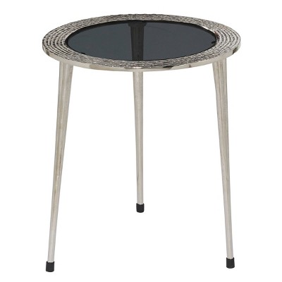 Contemporary Aluminum Accent Table Silver - Olivia & May