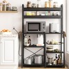 Coucheta Bakers Rack with Wire Basket, Industrial Microwave Stand with Power Outlet, 6-Tier Storage Shelves for Dining & Living Room - 2 of 4