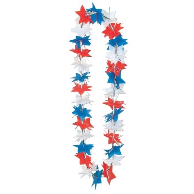 Beistle 36" Patriotic Star Party Lei Red/White/Blue 5/Pack 50398-RWB
