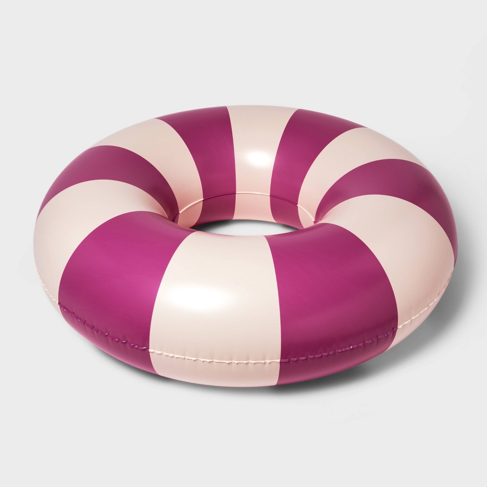 Inflatable Bungalow Swim Tube Purple Stripe - Sun Squad™