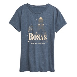 Women's - Disney - Rosas Wish You Were Here Short Sleeve Graphic T-Shirt - 1 of 4