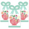 Big Dot of Happiness Floral Let's Par-Tea - Square Favor Gift Boxes - Garden Tea Party Bow Boxes - Set of 12 - 2 of 4