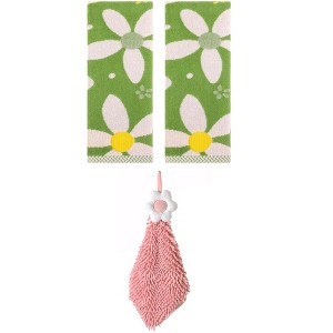 REGALWOVEN 3 Pcs Soft Absorbent Floral Pattern Bathroom Hand Towels - 1 of 4