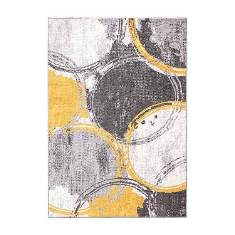 World Rug Gallery Contemporary Modern Circles Area Rug, 1 of 12