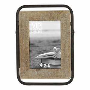 VIP Wood 9 in. Brown 4x6 Portrait Photo Frame - 1 of 4