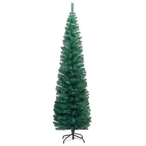 vidaXL Artificial Christmas Tree Green PVC Slim, 82.7 in tall - 1 of 4
