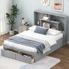 NicBex Full Size Platform Bed with Storage Headboard and 2 Drawers for Adults/Boys/Girls,Gray - 2 of 4