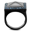 Slickblue Women’s Black Ring with Raised Pyramid and Montana Blue Synthetic Crystals – Textured Look, Sizes 5–10 - 3 of 4