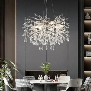 Wonder Meadow--8-Light 23 Inch Luxury Real Crystal Chandelier Dimmable Kitchen Island - 1 of 4