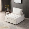 NicBex Multipurpose Linen Fabric Pull Out Sofa Bed Convertible Sleeper Chair Foldable Bed Lazy Sofa for Living Room - 3 of 4